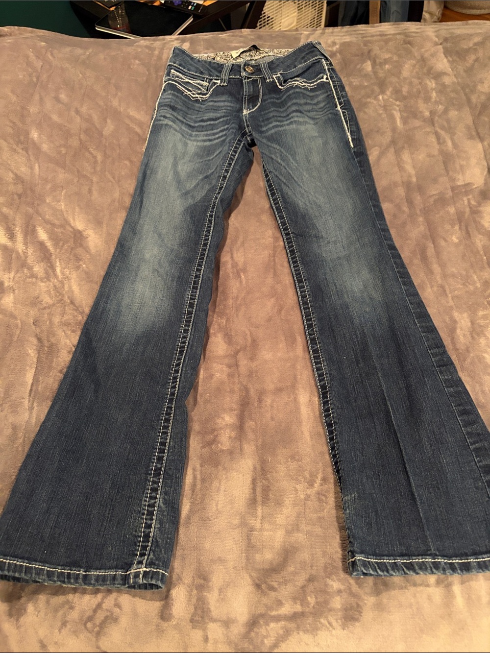 Ariat Women’s Dark Blue Flare Jeans with Contrast Stitching